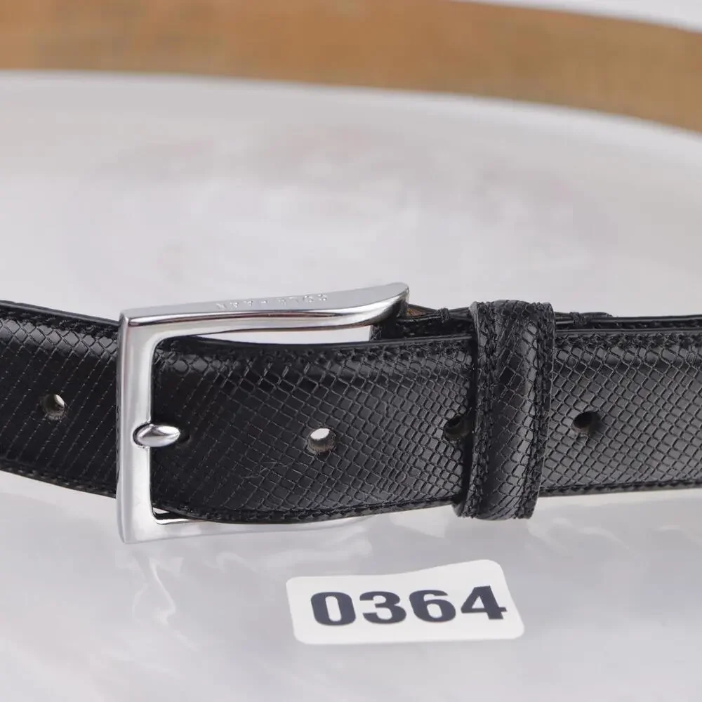 Cole Haan Mens Belt Size 42 Textured Black Leather Dressy‎ Elegant Classic